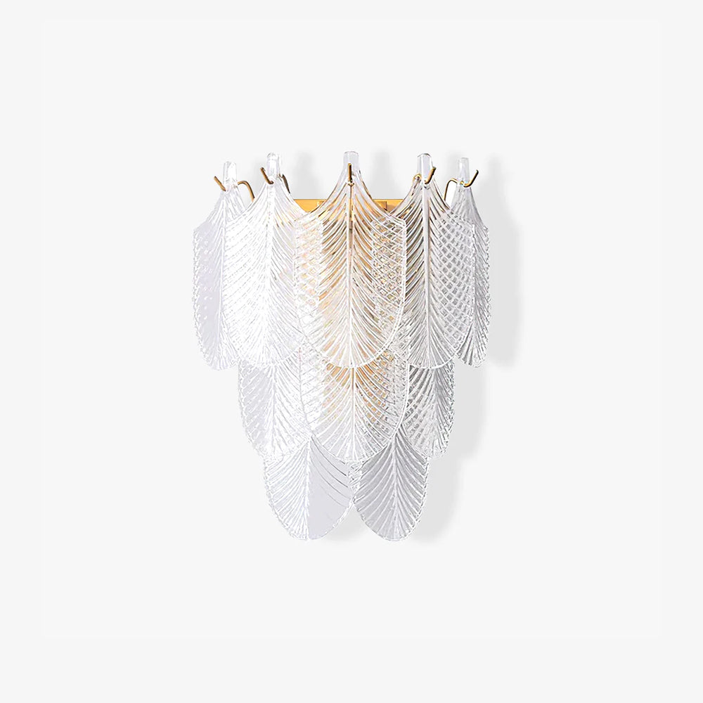 Piemonte Textured Glass Wall Sconce / L 11.8″ x W 6.3″ x H 12.6″ / L 30cm x W 16cm x H 32cm / Brass+Clear