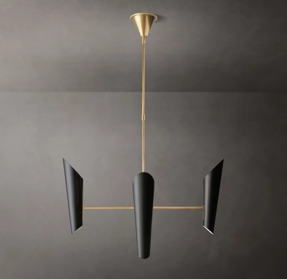 Pivot Shade Brass Chandelier