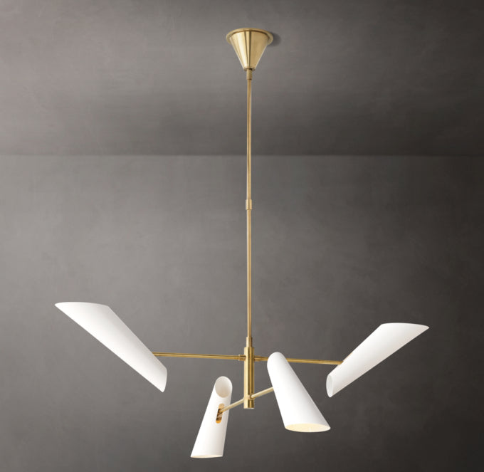 Pivot Shade Brass Chandelier