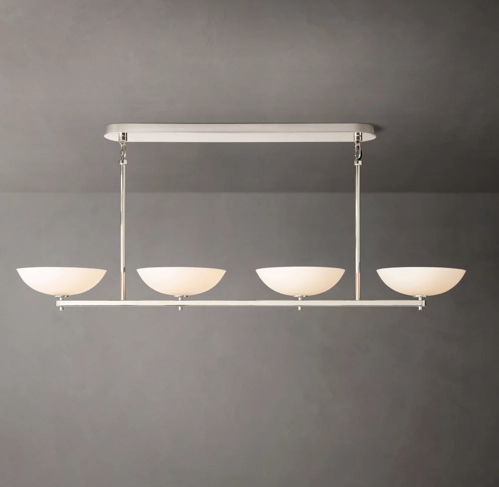 Porcelain Leaf Brass Beam Chandelier