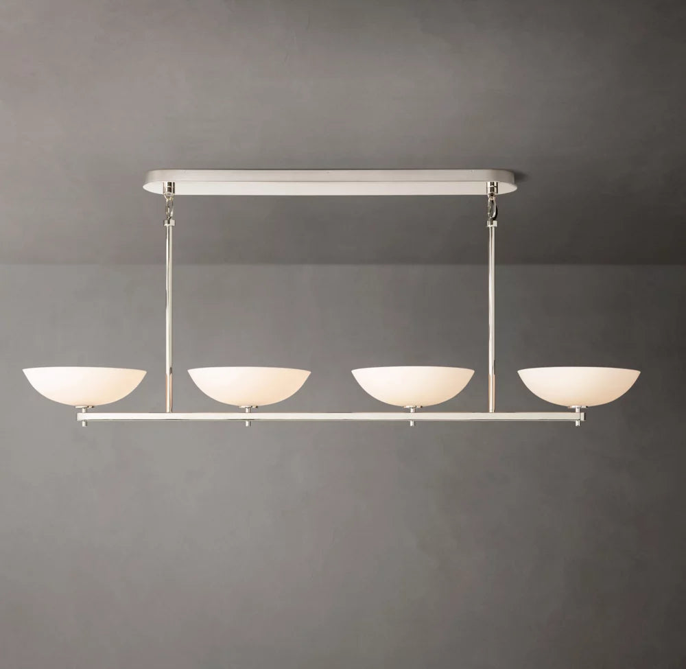 Porcelain Leaf Brass Beam Chandelier