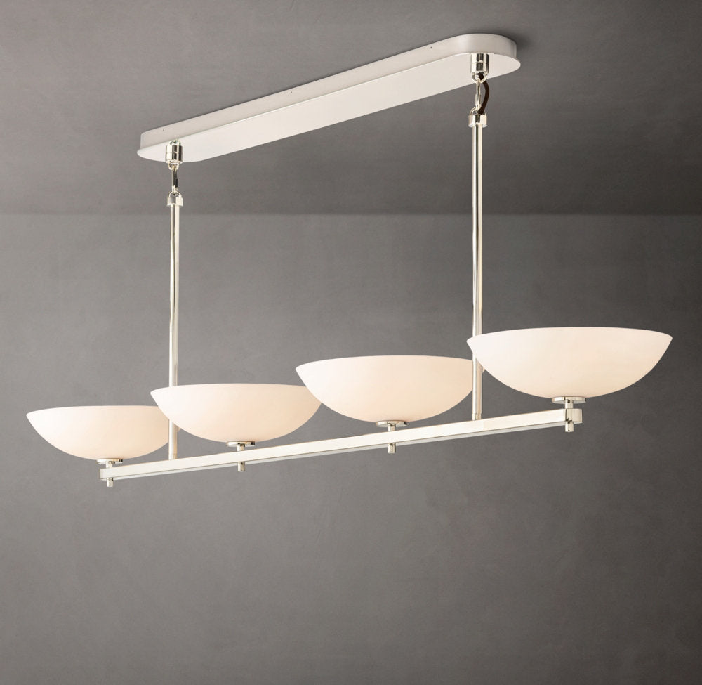 Porcelain Leaf Brass Beam Chandelier