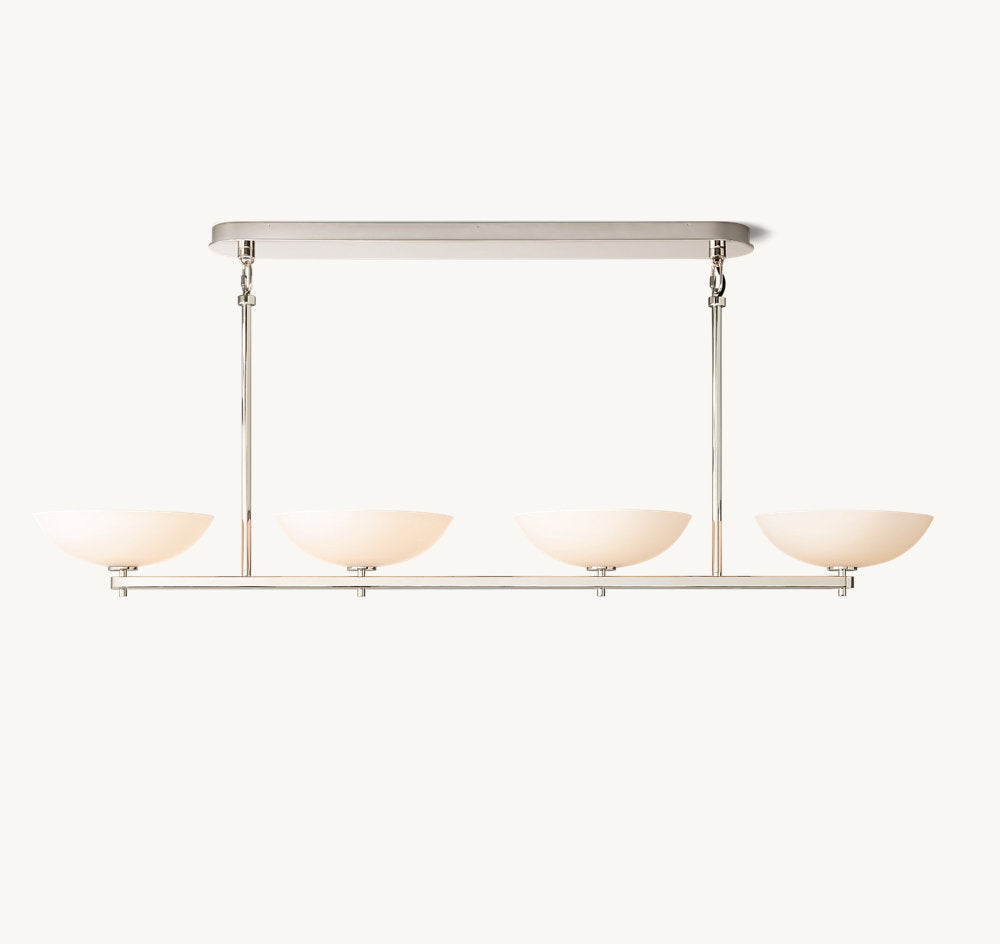 Porcelain Leaf Brass Beam Chandelier