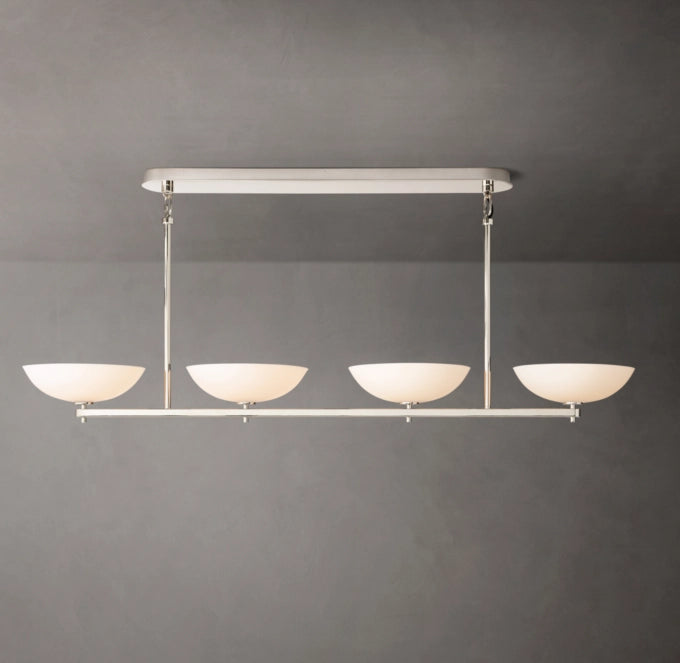 Porcelain Leaf Brass Beam Chandelier