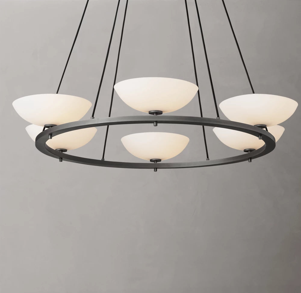 Porcelain Petal Halo Chandelier