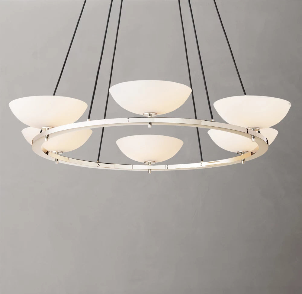 Porcelain Petal Halo Chandelier