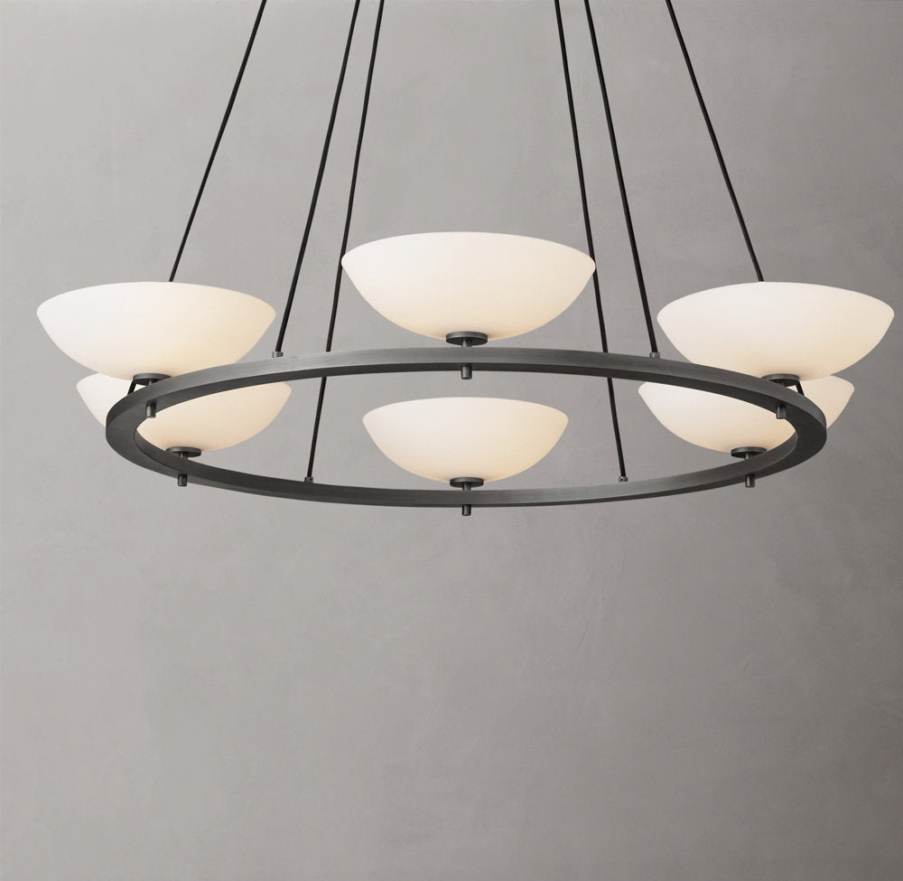 Porcelain Petal Halo Chandelier