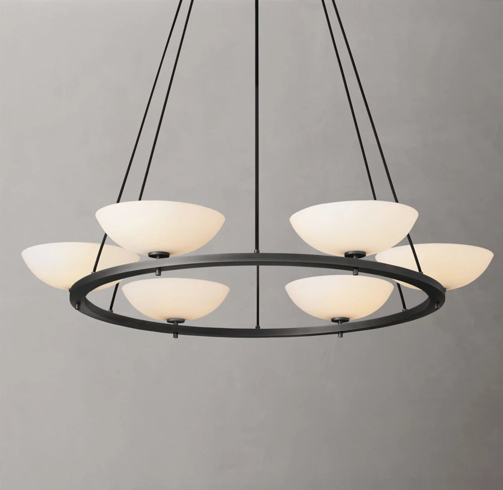 Porcelain Petal Halo Chandelier