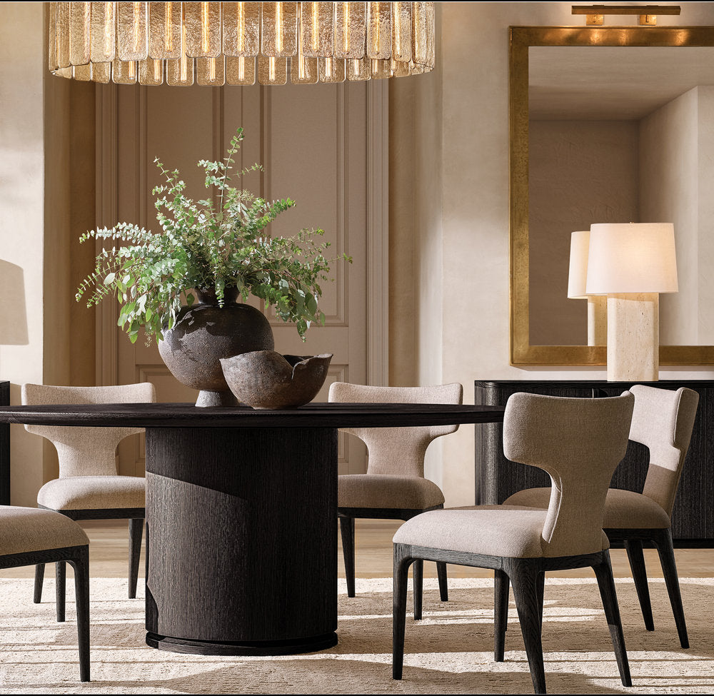 Rippled Glass Architectural Drum Chandelier