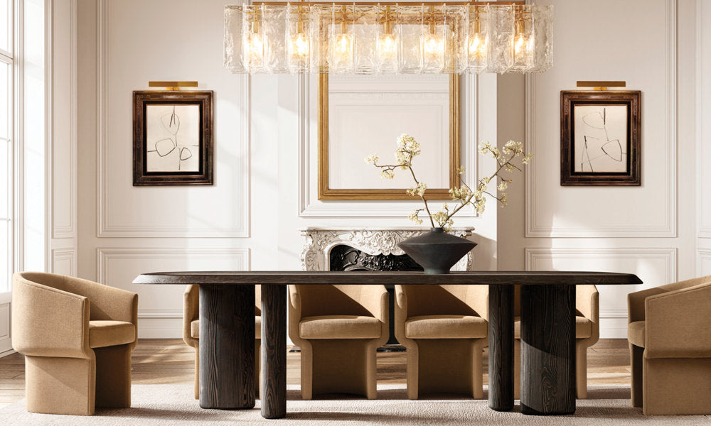 Rippled Glass Lattice Island Chandelier