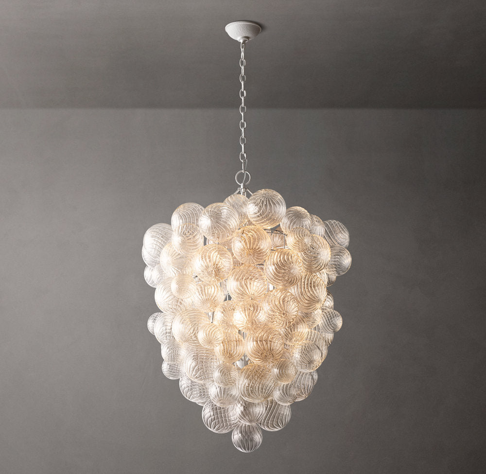 Rippled Glass Orb Entry Chandelier