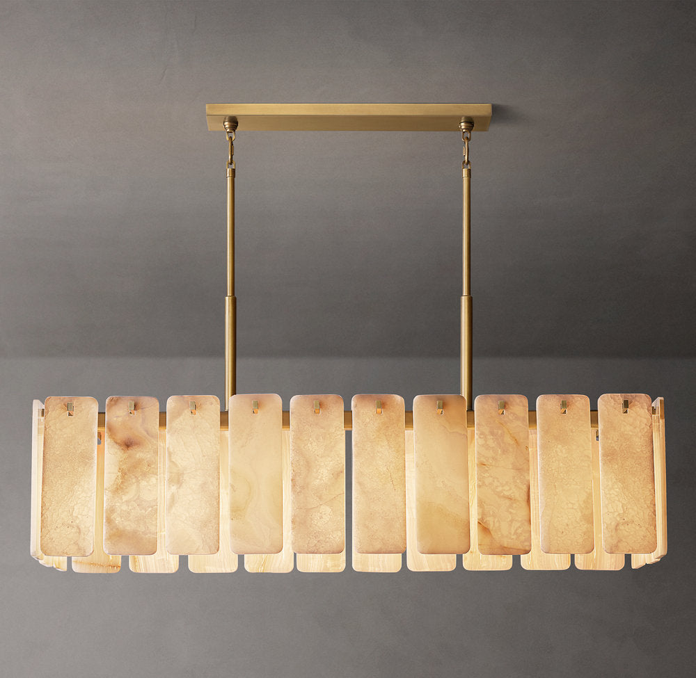 Rounded Onyx Panel Island Chandelier