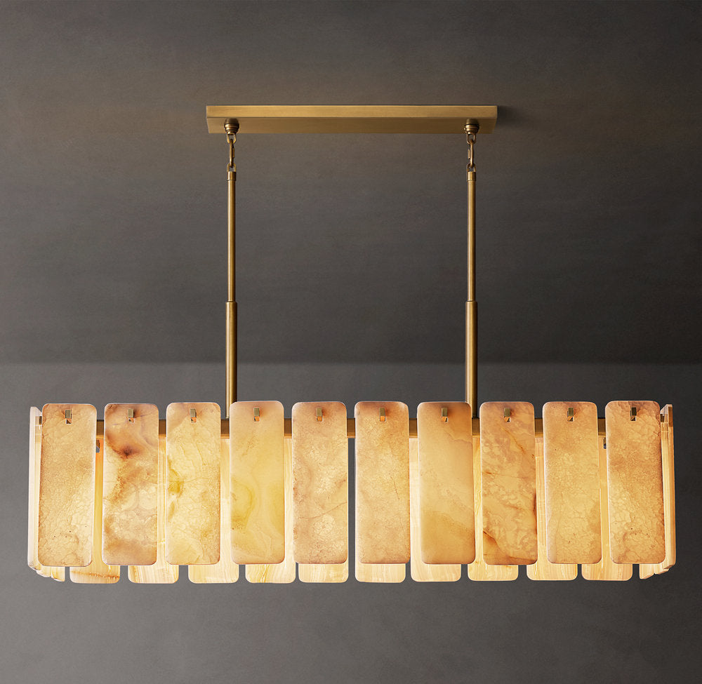 Rounded Onyx Panel Island Chandelier
