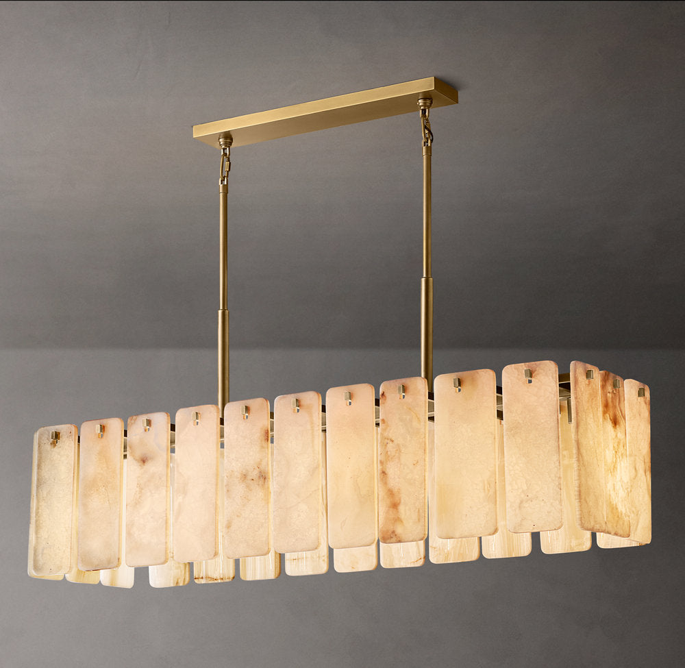 Rounded Onyx Panel Island Chandelier