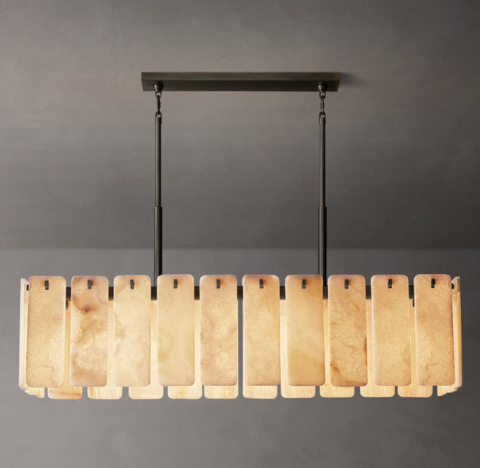 Rounded Onyx Panel Island Chandelier