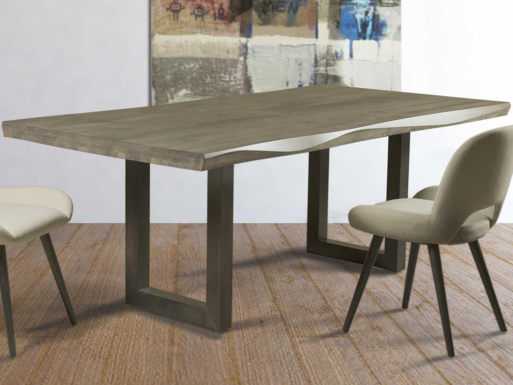 Oracle Emerson Wave Edge Rectangular Wood Dining Table