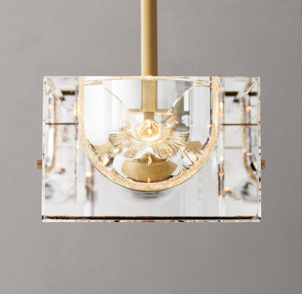 Sand-Cast Brass Crystal Beam Chandelier