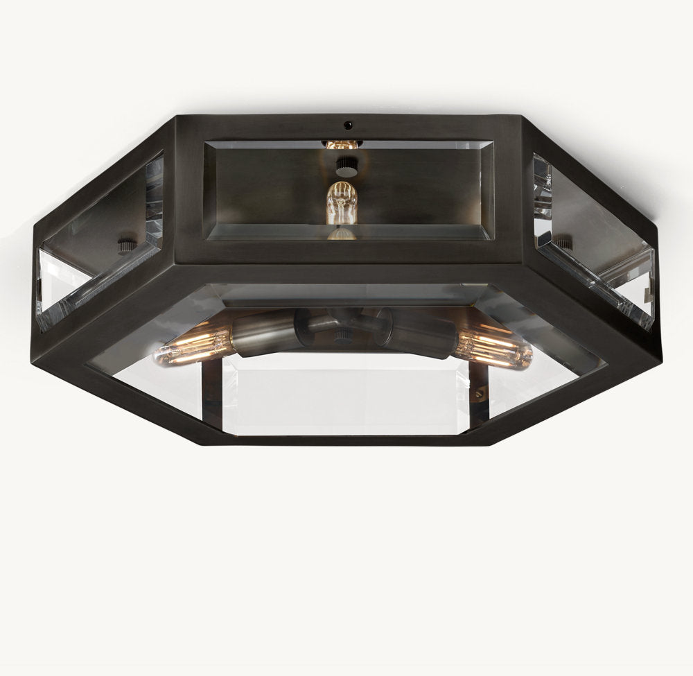 Sand-Cast Crystal Low-Profile Flush Mount