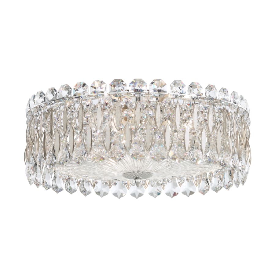 Schonbek Sarella 3 Light 16" Wide Flush Mount Drum Ceiling Fixture with Heritage Crystals