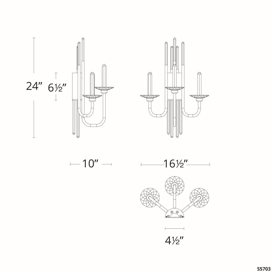 Schonbek Calliope 3 Light 24" Tall LED Wall Sconce