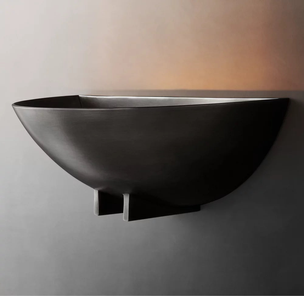 Sculptural Metal Wing Wall Light