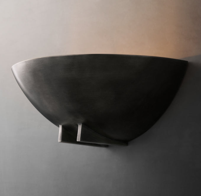 Sculptural Metal Wing Wall Light