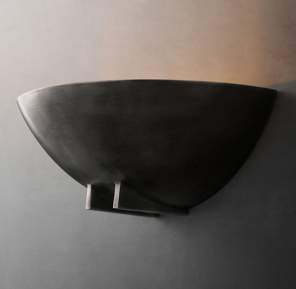 Sculptural Metal Wing Wall Light