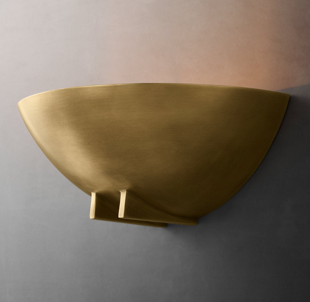 Sculptural Metal Wing Wall Light