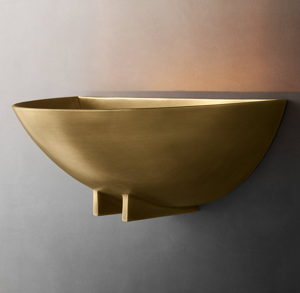 Sculptural Metal Wing Wall Light