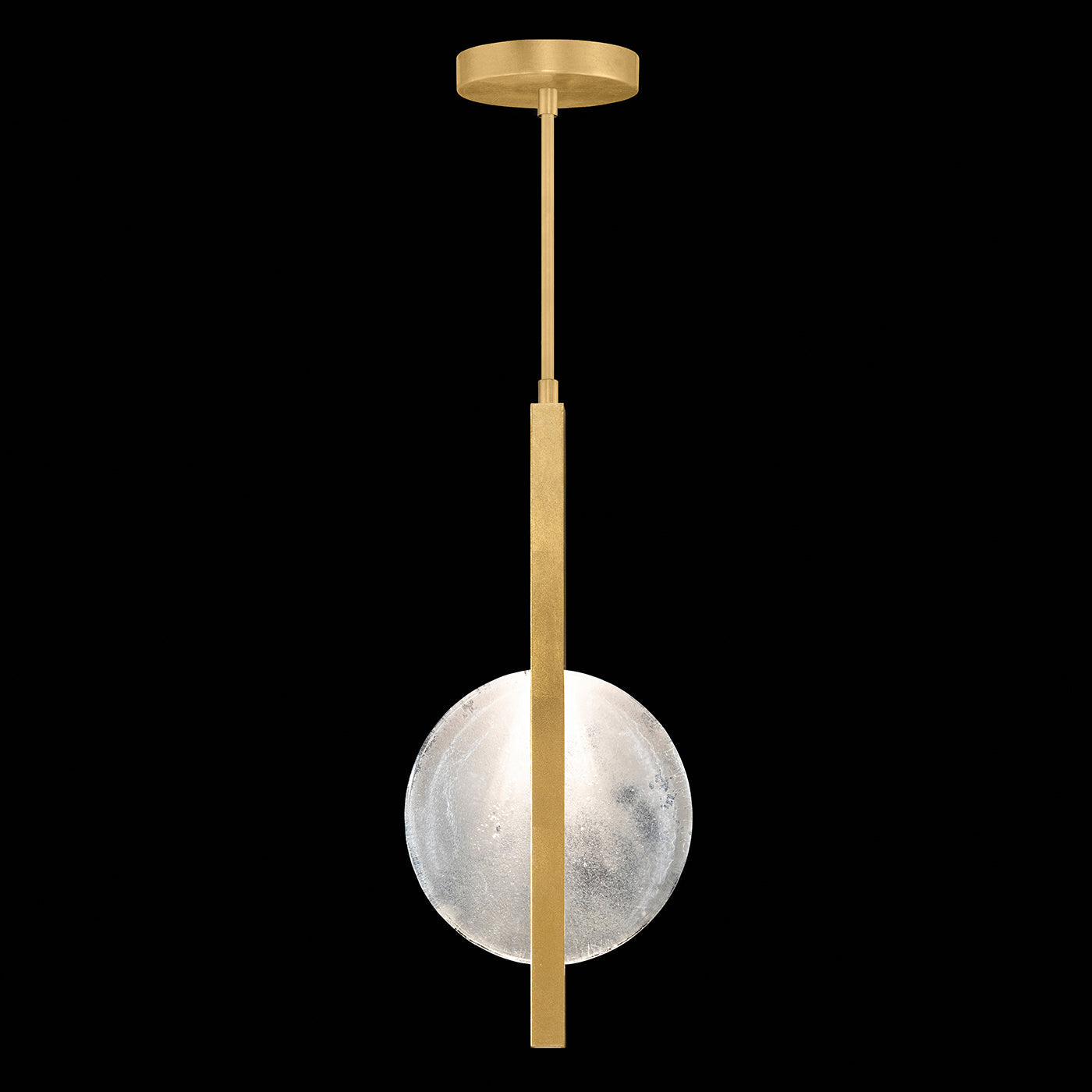 Selene Full Moon Sculptural Pendant / Gold