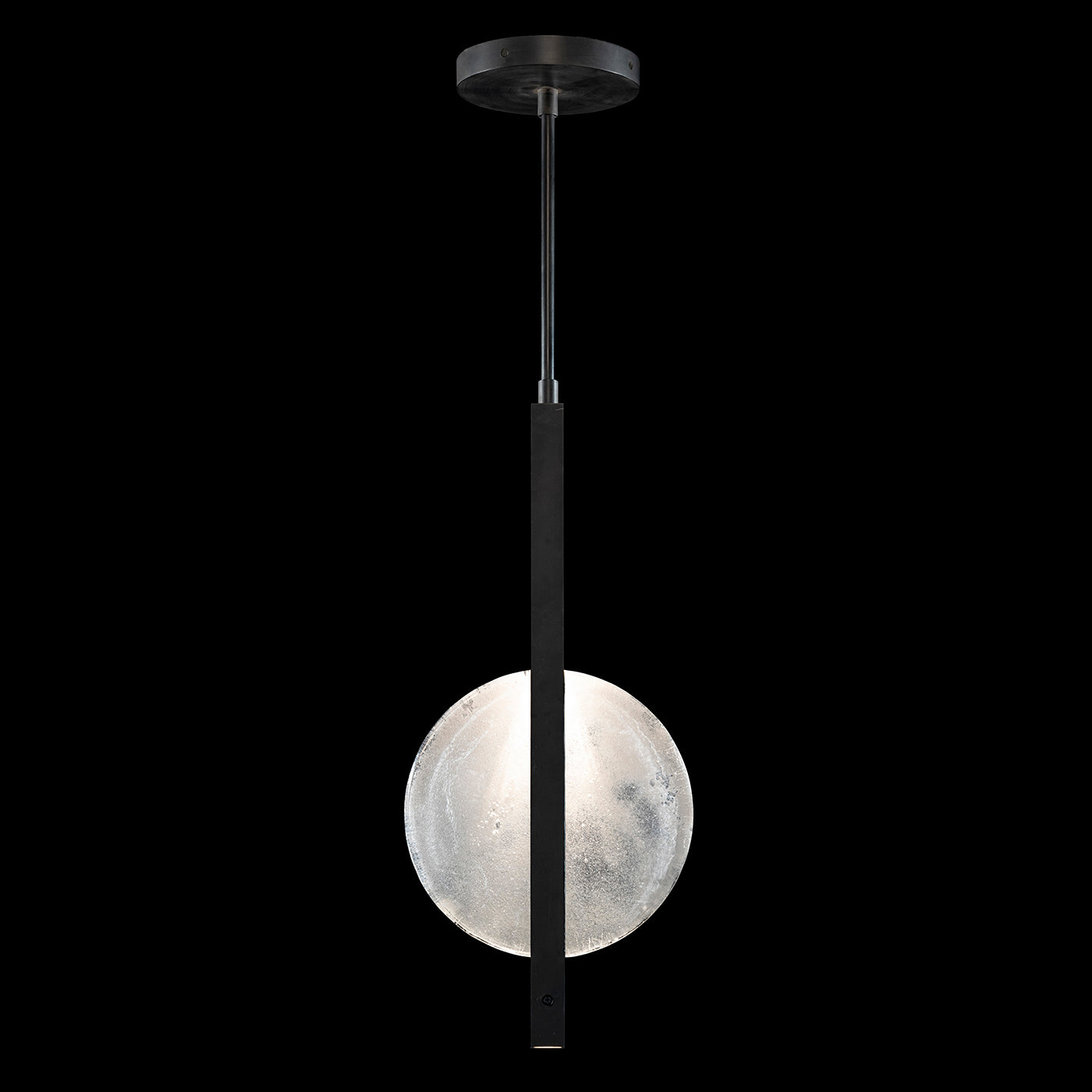 Selene Full Moon Sculptural Pendant / Silver