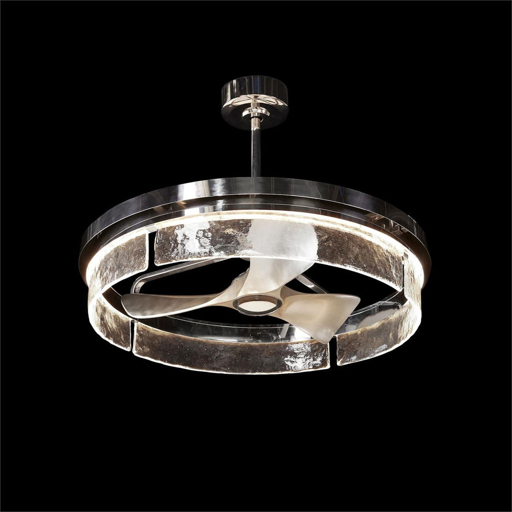 Sinclair Textured Glass Chandelier Fan / Default Title