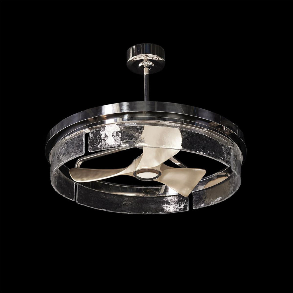 Sinclair Textured Glass Chandelier Fan