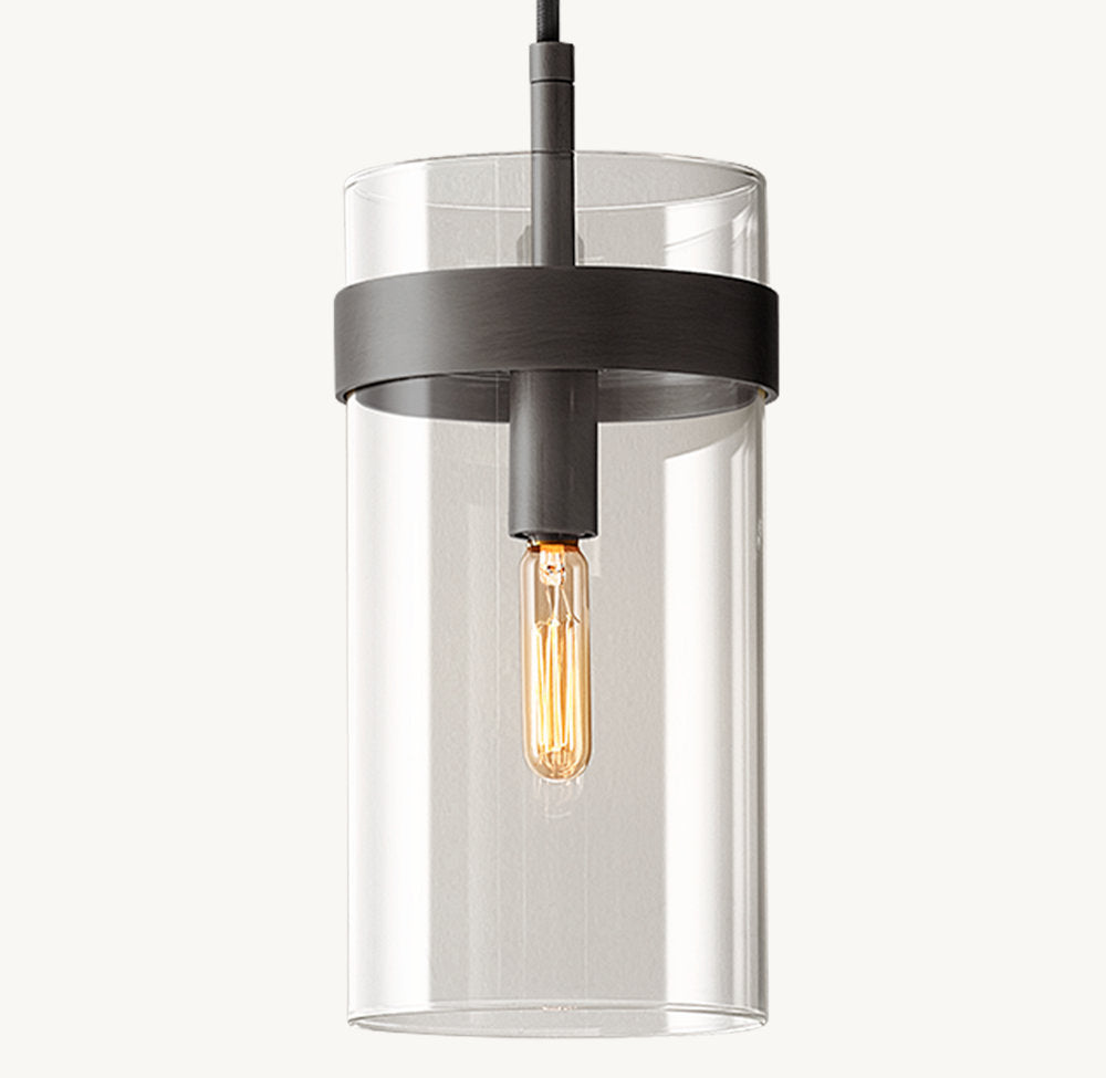 Slender Clear Glass Column Pendant
