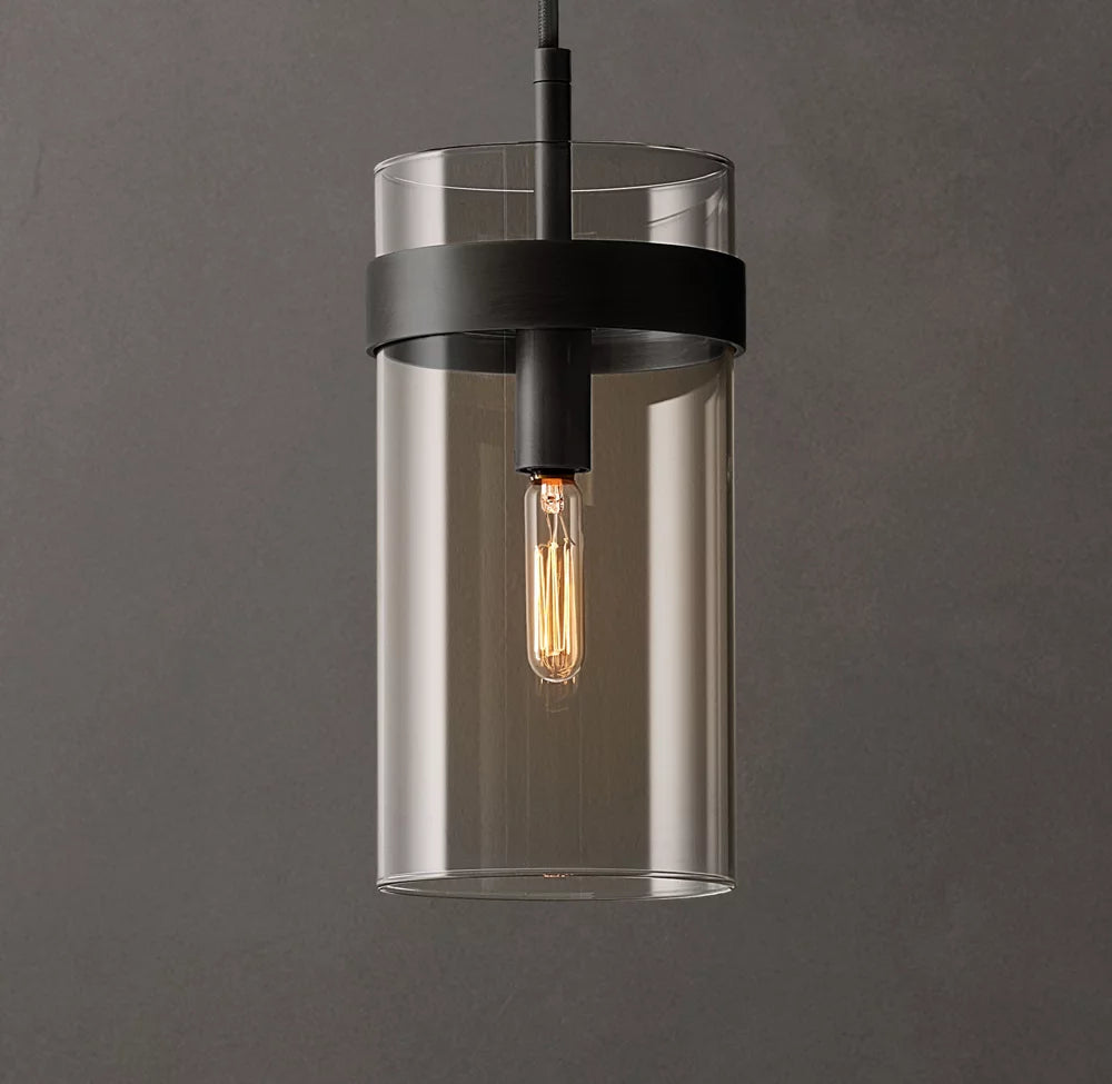 Slender Clear Glass Column Pendant