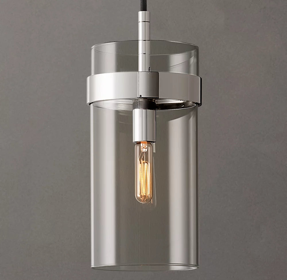 Slender Clear Glass Column Pendant