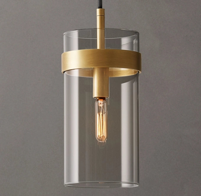 Slender Clear Glass Column Pendant