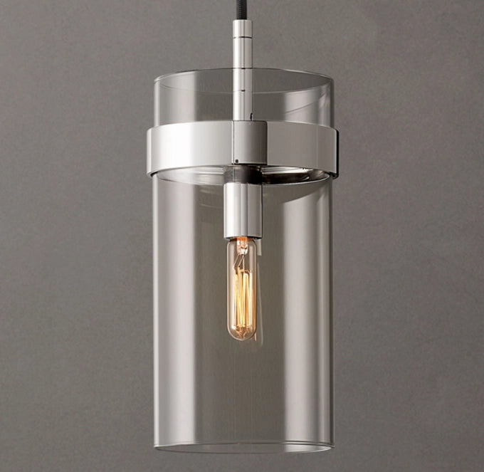Slender Clear Glass Column Pendant