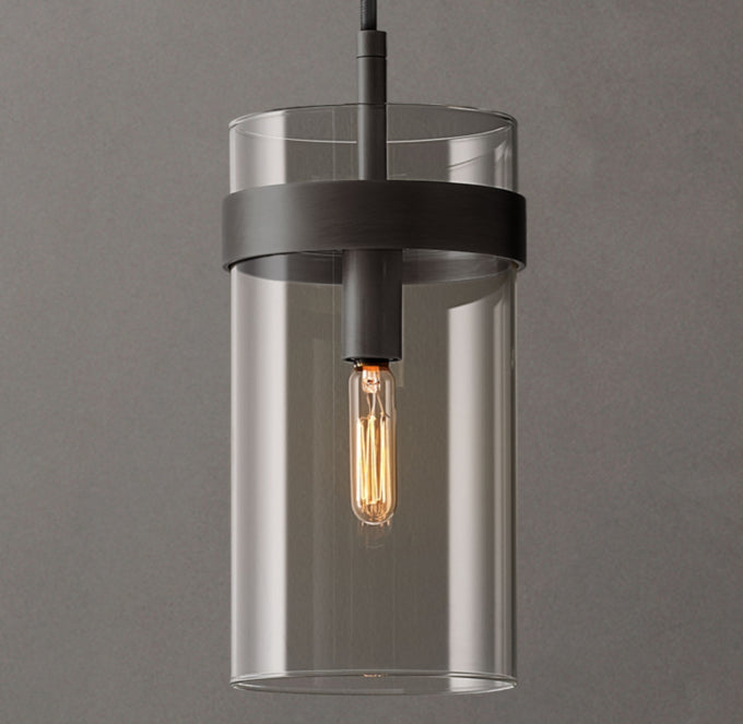 Slender Clear Glass Column Pendant