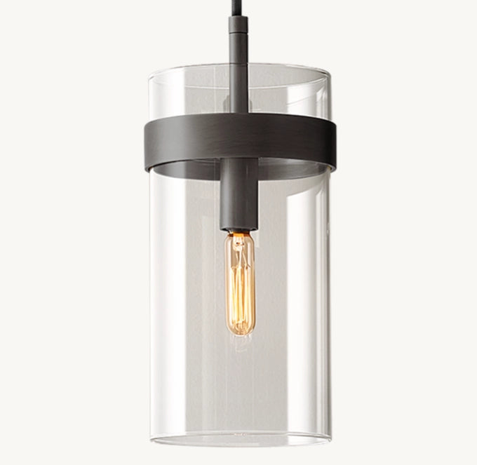 Slender Clear Glass Column Pendant