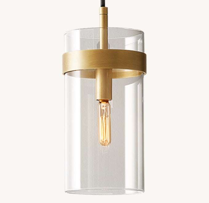 Slender Clear Glass Column Pendant