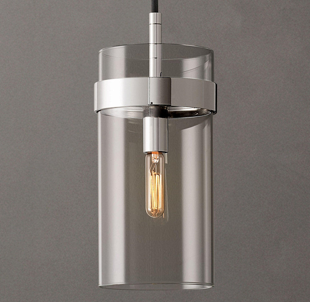 Slender Clear Glass Column Pendant
