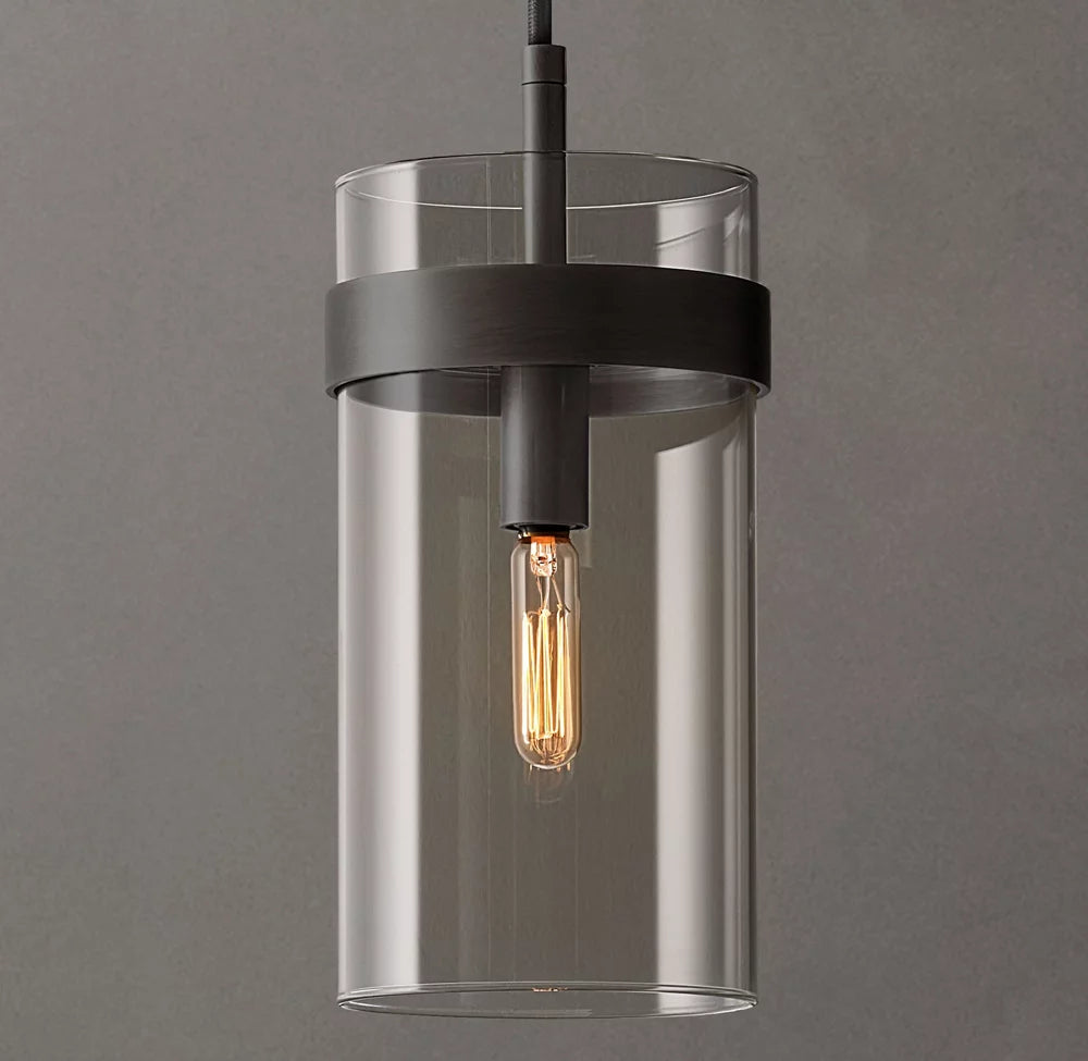 Slender Clear Glass Column Pendant