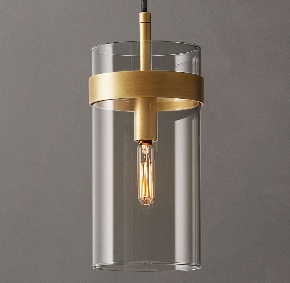 Slender Clear Glass Column Pendant