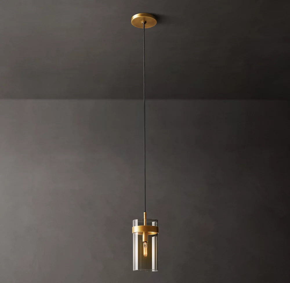 Slender Clear Glass Column Pendant