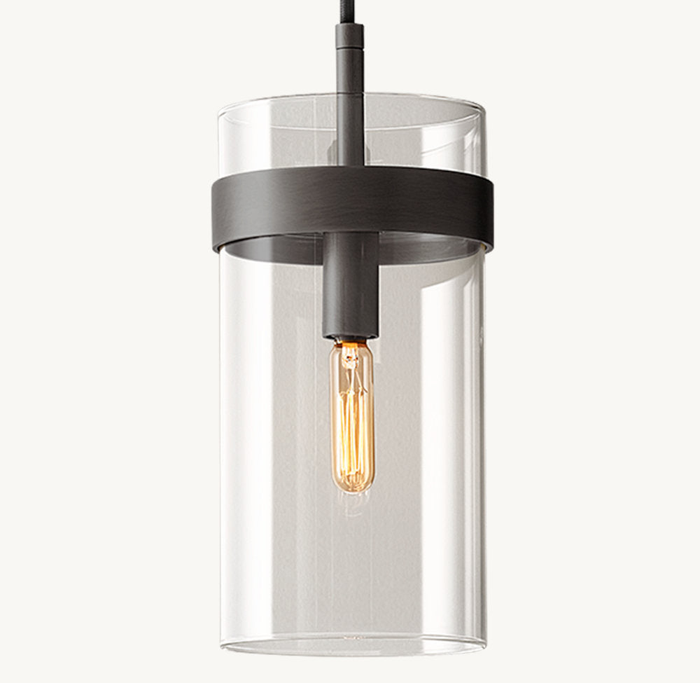Slender Clear Glass Column Pendant