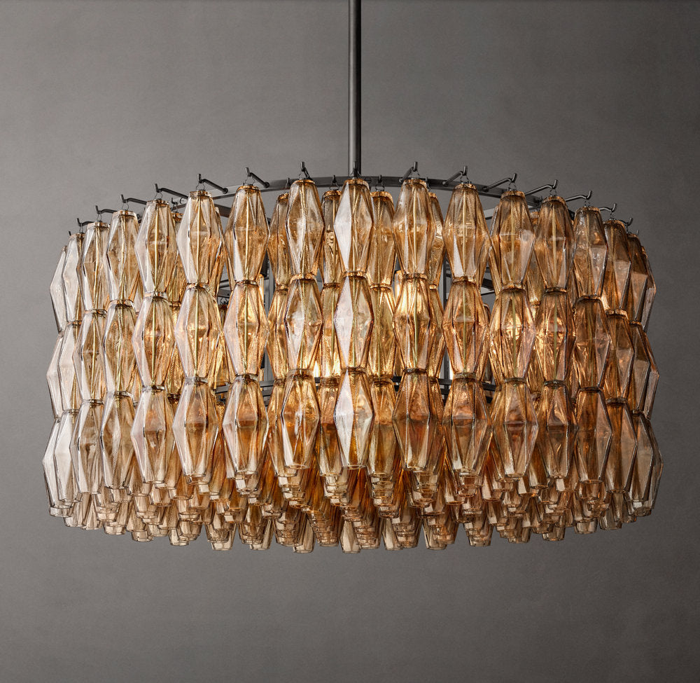 Smoke Glass Crown Chandelier