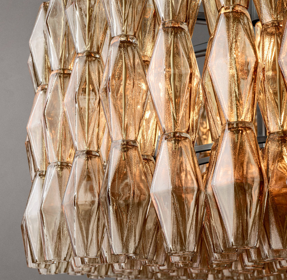 Smoke Glass Crown Chandelier