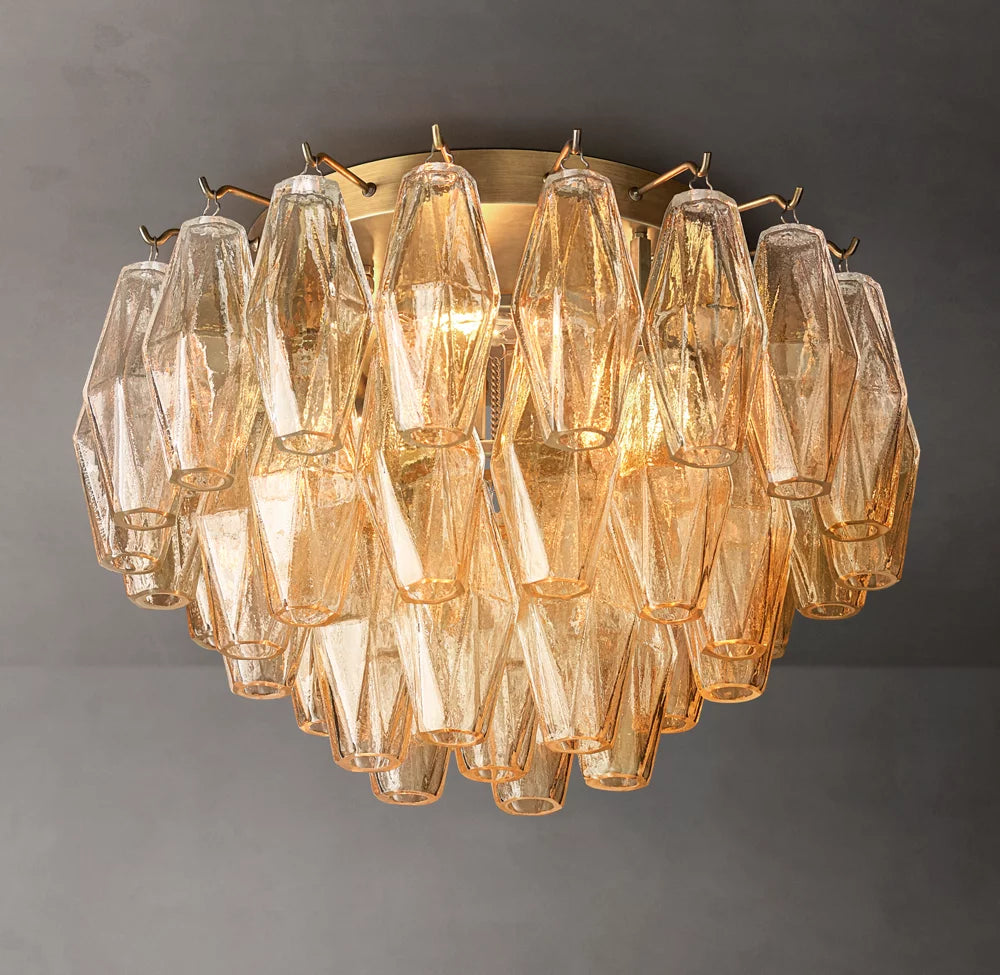 Smoke Glass Globe Cluster Flush Mount