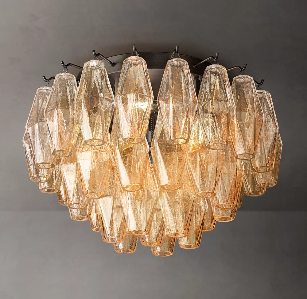 Smoke Glass Globe Cluster Flush Mount